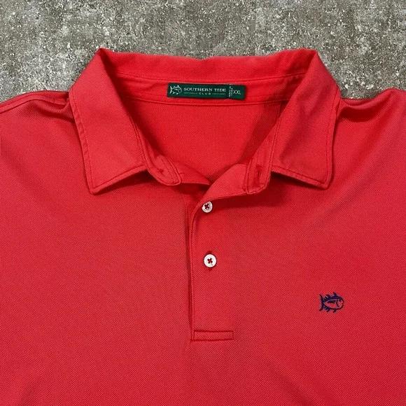 Southern Tide Coral Men's Polo Shirt - Picture 2 of 8